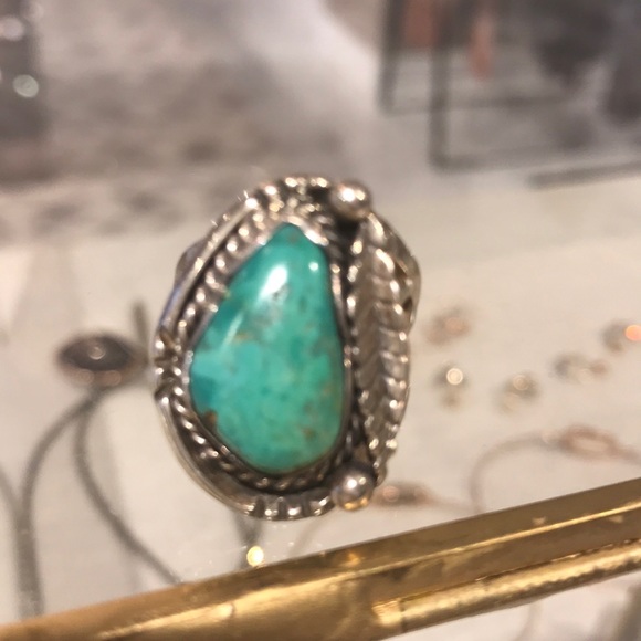 Native American.: Turquoise ring - Picture 1 of 3